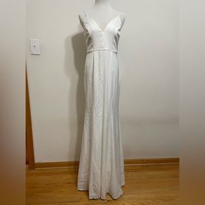Lulus White Mermaid Chic Maxi Gown Wedding Dress Size Small